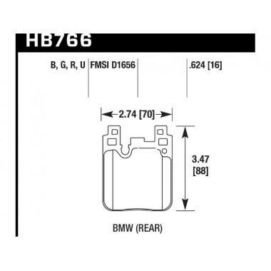 Колодки тормозные HB766U.624 HAWK DTC-70; задн. BMW M4 F82, F32; M3 F80 F30; F20 F22 F87 M-Perfor Колодки тормозные HB766U.624 HAWK DTC-70; задн. BMW M4 F82, F32; M3 F80 F30; F20 F22 F87 M-Perfor