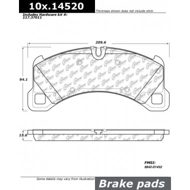 Колодки тормозные 104.14520 StopTech Semi-Met передние Porsche Cayenne 350mm, Macan Колодки тормозные 104.14520 StopTech Semi-Met передние Porsche Cayenne 350mm, Macan