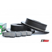 КОМПЛЕКТ ЗАДНИЙ: Тормозные диски DBA 42723S T3 + колодки HAWK LTS Toyota  LC 200,Lexus LX570,LX450D