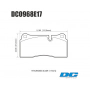 Колодки тормозные DC0968E17 DC Brakes RT.2 Brembo 4 порш. перед Tesla 3, Y; Nissan GTR R35