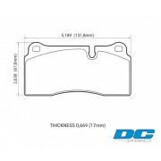 Колодки тормозные DC0968V17 DC brakes STREET STR.S, Brembo тип B, H, P / Rotora FC4 / Nissan GTR R35