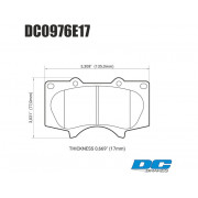 Колодки тормозные DC0976E17 DC Brakes RT.2, перед LEXUS GX460 / GX470;  Prado 150/120; PAJERO