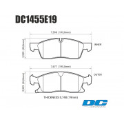 Колодки тормозные DC1455E19 DC Brakes RT.2 передние Jeep Grand Cherokee WK2/Dodge Durango 2