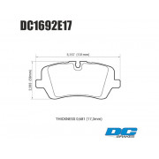 Колодки тормозные DC1692E17 DC brakes RT.2, задние RANGE ROVER SPORT; IV; DISCOVERY V;