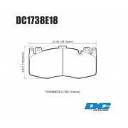 Колодки тормозные DC1738E18 DC brakes RT.2, перед BMW X5M F85; X6M F86