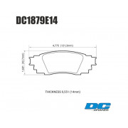 Колодки тормозные DC1879E14 DC brakes Street RT.2, задние TOYOTA CAMRY V70; LEXUS ES300h; RX