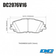 Колодки тормозные DC2076V16 DC Brakes Street STR.S, перед TOYOTA CAMRY V70 2017->  LEXUS ES 2018->