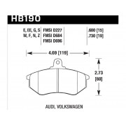 Колодки тормозные HB190F.600A HAWK HPS передние VW Golf II,III