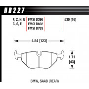 Колодки тормозные HB227B.630 HAWK Street 5.0 задние BMW 5 (E34) / 7 (E32) / M3 3.0 E36