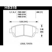 Колодки тормозные HB318Z.669 HAWK PC передние LEXUS GS 300 (SC300), GS 400 (SC400) / TOYOTA Camry 3.