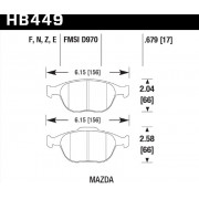 Колодки тормозные HB449F.679 HAWK HPS передние FORD Focus 2.0 ST170