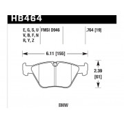 Колодки тормозные HB464F.764 HAWK HPS передние BMW 3' (E46), M3 (E46), 5 (E39), X3 (E83)