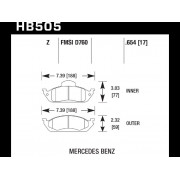 Колодки тормозные HB505Z.654 HAWK PC передние MERCEDES ML W163