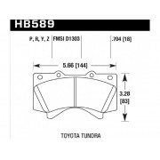 Колодки тормозные HB589N.704 HAWK HP Plus передние LEXUS LX570, LX450D, TOYOTA LC200 Tundra