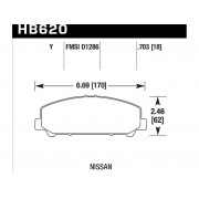 Колодки тормозные HB620Y.703 HAWK LTS передние INFINITI QX56 2007-13 ; QX80; NISSAN ARMADA; TITAN