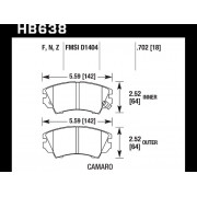 Колодки тормозные HB638Z.702 HAWK Perf. Ceramic Opel Astra J 1.4 / 1.6 Turbo