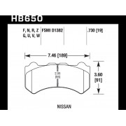 Колодки тормозные HB650Z.730 HAWK PC передние NISSAN Skyline GTR R35 2008-> ; HPB тип 6;
