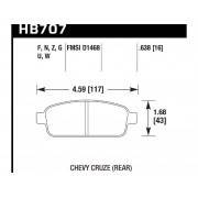 Колодки тормозные HB707Z.638 HAWK PC зад Chevrolet Cruze