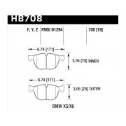 Колодки тормозные HB708Y.738 HAWK LTS; 19mm передние BMW X5, X6