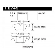 Колодки тормозные HB749N.648 HAWK HP PLUS; 17mm BMW F20 F22 F30 F31 F32 F33 F34 F36