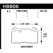 Колодки тормозные HB806Z.624 HAWK PC
