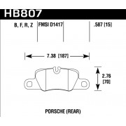 Колодки тормозные HB807F.587 HAWK HPS задние 911 (991) Carrera 2011-> ; Panamera 2009->