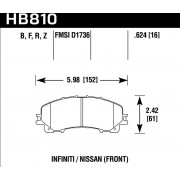 Колодки тормозные HB810F.624 HAWK HPS перед INFINITI Q50 2013-> ; QX50 2018-> ; Q60 2016->