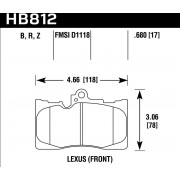 Колодки тормозные HB812R.680 HAWK Street Race Lexus GS350 передние