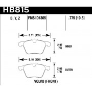 Колодки тормозные HB815B.775 HAWK HPS 5.0 Volvo S60 316mm Brake Rotors передние