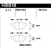 Колодки тормозные HB818Y.768 HAWK LTS BMW X5 E70; X6 E71; X6 F16;  xDrive50i передние