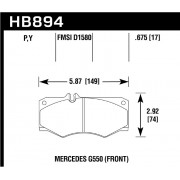 Колодки тормозные HB894P.675 HAWK Super Duty Mercedes-Benz G550  передние