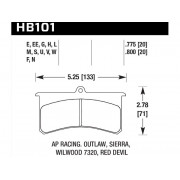 Колодки тормозные HB101U.775 HAWK DTC-70; Wilwood SL, AP Racing, Outlaw 20mm