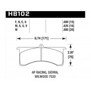 Колодки тормозные HB102W.625 HAWK DTC-30; AP Racing 6, Sierra/JFZ, Wilwood 16mm