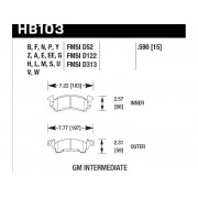 Колодки тормозные HB103A.590 HAWK DTC-15 GM Intermediate 15 mm