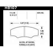 Колодки тормозные HB107V.620 HAWK HT-14 ALCON H type; AP RACING; HPB тип 5; PROMA 4 порш
