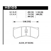 Колодки тормозные HB109U.800 HAWK DTC-70 (БЕЗ УШКА) PROMA 6 порш; StopTech; AP RACING; HPB тип 20 mm