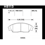 Колодки тормозные HB113U.590 HAWK DTC-70; Honda 15mm