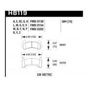 Колодки тормозные HB119U.594 HAWK DTC-70 GM Metric 15 mm