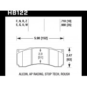 Колодки тормозные HB122E.710 HAWK Blue 9012  ALCON CAR89 / AP RACING / Stop Tech ST-60