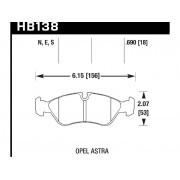 Колодки тормозные HB138S.690 HAWK HT-10 Cosworth 18 mm