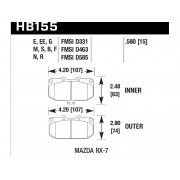 Колодки тормозные HB155S.580 HAWK HT-10 передние MAZDA RX-7