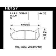 Колодки тормозные HB157W.484 HAWK DTC-30 Mazda Miata MX-5 1.6L (Rear) 12 mm