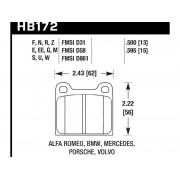 Колодки тормозные HB172W.595 HAWK DTC-30 Porsche 911 "M" Caliper 15 mm