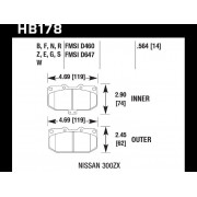 Колодки тормозные HB178S.564 HAWK HT-10  передние SUBARU Impreza WRX; Nissan 300ZX; HPB тип 1;