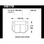 Колодки тормозные HB179W.630 HAWK DTC-30 Nissan 300ZX (Rear) 16 mm
