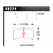 Колодки тормозные HB224U1.12 HAWK DTC-70 Wilwood, Alcon 29 mm