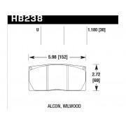 Колодки тормозные HB238U1.18 HAWK DTC-70 Wilwood, Alcon 30 mm