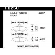 Колодки тормозные HB250U.653 HAWK DTC-70 Camaro, Firebird (Rear) 17 mm