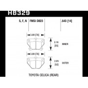 Колодки тормозные HB329S.543 HAWK HT-10; Toyota Celica  (Rear) 14mm