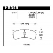 Колодки тормозные HB348U1.14 HAWK DTC-70 Brembo 29 mm